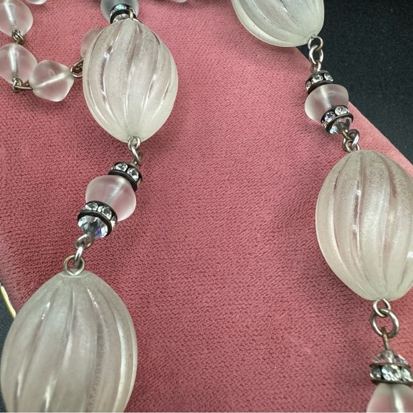 Frosted Lucite Beaded Necklace - Only Necklace - Picture 4 of 7
